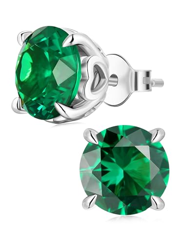 Sterling Silver Sparkle Green Emerald...