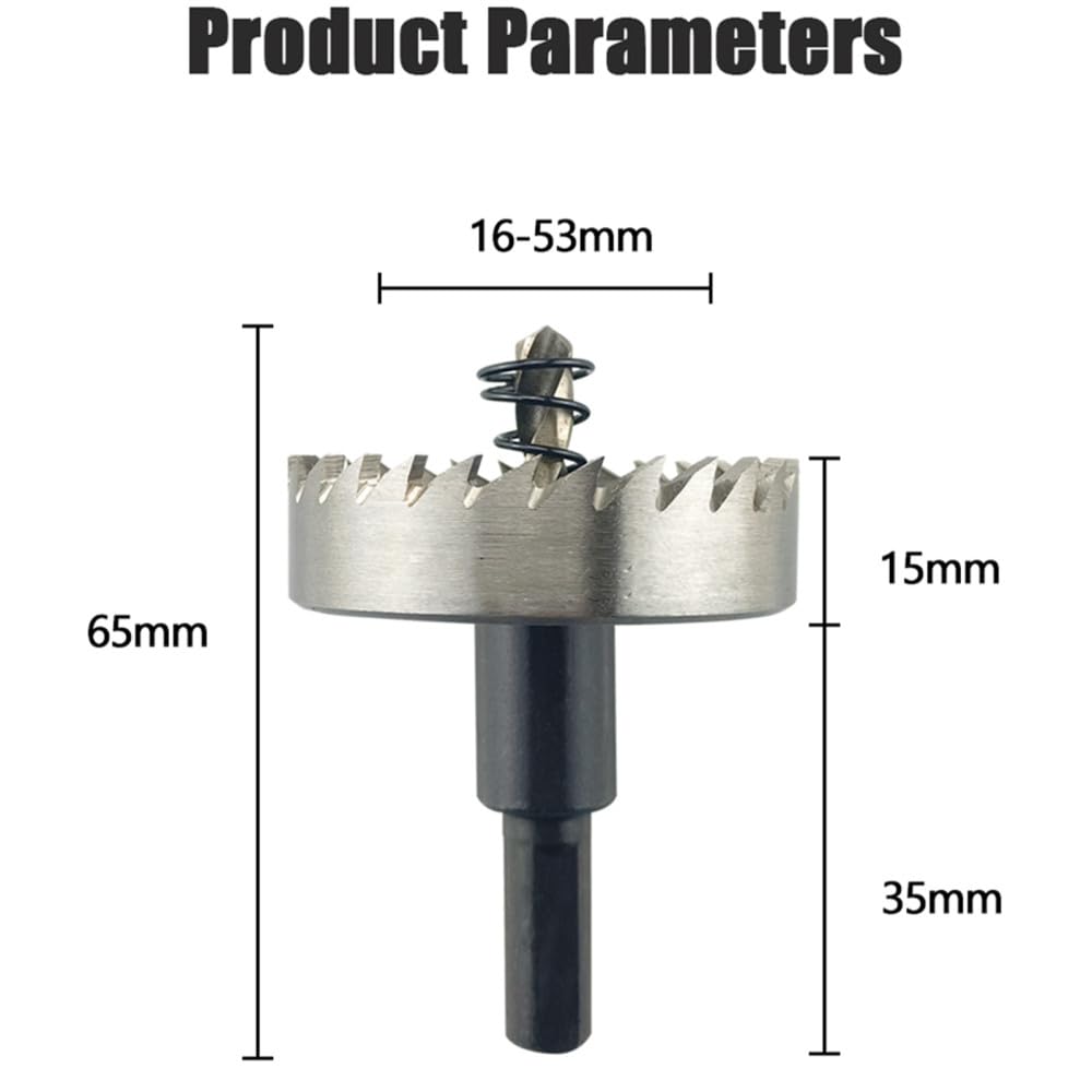Juego de sierras perforadoras HSS de 13 piezas de 16-53 mm Corona de perforación de brocas de acero de alta velocidad para herramienta de corte de madera de acero inoxidable de aleación de metal, 16,5