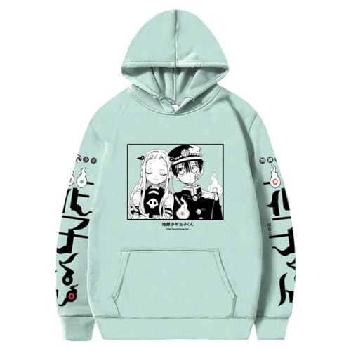 Yoedoa Sudadera con Capucha Gráfica Unisex Toilet Bound Hanako-kun Estilo Jersey Impresión De Alta Definición Estilo Harajuku (Green,S)