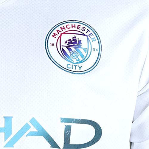 Camisa Manchester City Away 21/22 s/n° Torcedor Masculina Branco e Azul (GG)