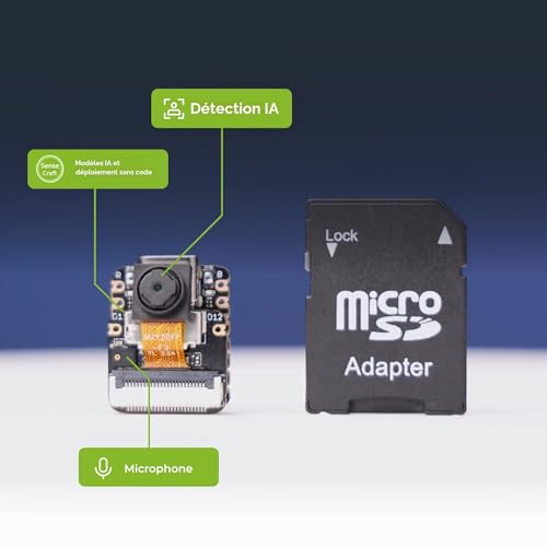 Seeed Studio XIAO ESP32 S3 Sense - Wi-FI 2,4 GHz, BLE 5.0, capteur d'appareil Photo OV2640, Microphone numérique, PSRAM 8 Mo, Flash 8 Mo, Charge de Batterie Prise en Charge, Interface Riche, IoT, ML – vue 2