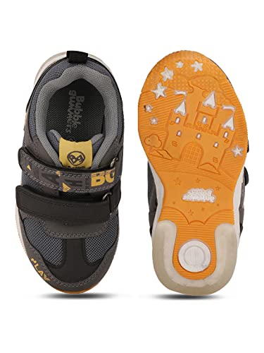 Image of Bubblegummers Boys Ocean Charcoal Grey Casual Shoes