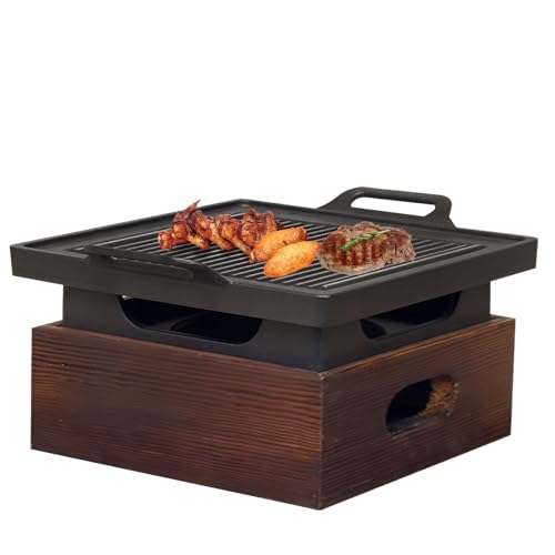 Parrilla de carbón japonesa portátil, ideal para camping, picnics y reuniones familiares, barbacoa de mesa compacta para cocinar al aire libre y entretenimiento