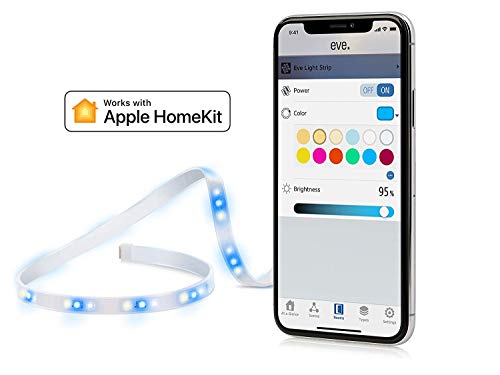 Image of Eve Energy Strip - Apple HomeKit Smart Home Triple Outlet & Power Meter With Built-in Schedules & Light Strip - Full Color Spectrum and White LED Lights