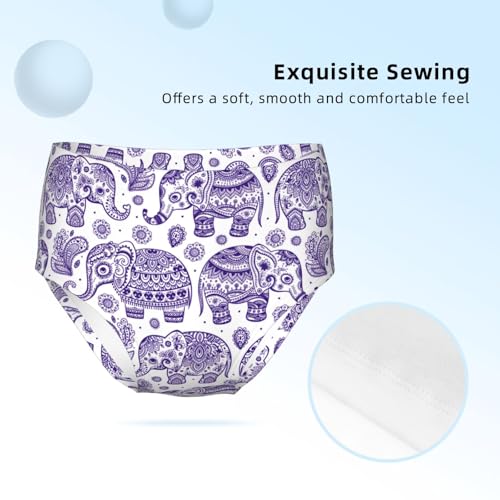 Vintage African Tribal Elephant Girls' Underwear Soft Cotton Little Girls Panties Comfort Briefs3