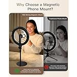 NiceVeedi 10.2” Magnetic Desk Ring Light with Stand, 5000mAh Rechargeable Desktop Ring Light for Phone，3 Color Foldable Selfie Light for Live Stream/Makeup/TikTok/YouTube/Photography/Zoom/Vlogging - Image 4