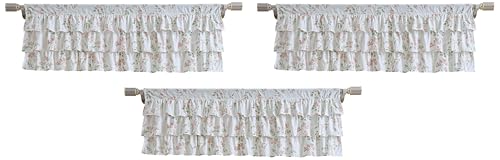 Laura Ashley - Valance, Cotton Rod Pocket Top Window Treatment, Chic Home Decor (Fawna, 18' x...