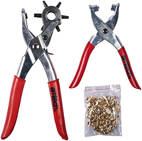 Amtech B1460 LEATHER PUNCH & EYELET PLIER SET - WITH 100pc EYELETS