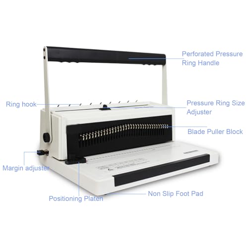 Máquina encadernadora de fios, furo redondo, fio duplo, cabo humanizado, 3:1, pente, máquina encader