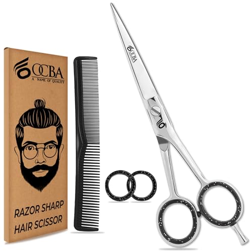 OCBA Professional 6' Hairdressing Scissor Sharp Hair Cutting Scissors for Barbers Hairdressers & Stylists Beard & Haircut Scissors for Men & Women (Classic Scissor)