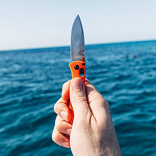 Benchmade Mini Bugout Folding Knife with Orange Handle #TOP25