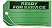 Brady 86745 5-3/4" Height, 3" Width, B-853 Cardstock, Black On Green Color Production Status Tag, Legend "Ready For Service" (Pack Of 100)