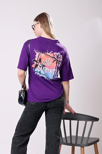 Image of London Hills Women's Cotton Blend Oversized Fit Oversized Tshirt || Oversized Tshirt- Pack of 2
