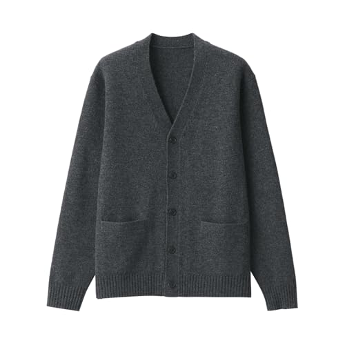 無印良品 カーディガン 洗えるウールミドルゲージVネックカーディガン メンズ AA0PHA3A チャコールグレー 紳士M