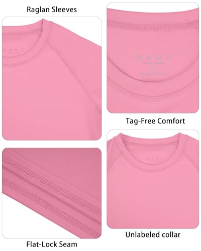 Image of Boys UPF 50+ Rash Guard Swim Shirt, Kids Youth Long Sleeve Sun Protection UV Rashguard Shirts for Water Surfing Beach
