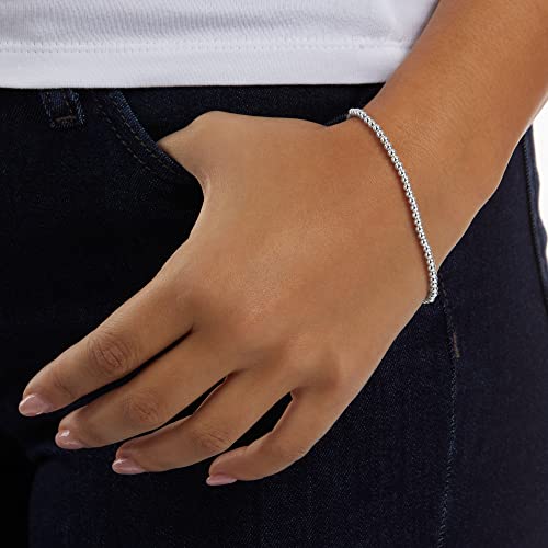 Amazon Essentials Sterling Silver Plated Small Ball Chain Bracelet 7.5", Sterling Silver #TOP1