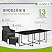 Juskys Polyrattan Sitzgruppe Baracoa XXL 13-teilig wetterfest & stapelbar - 8 Stühle, 4 Hocker, Tisch mit Glasplatte & Kissen - 12 Personen - Gartenmöbel Set für Garten & Terrasse