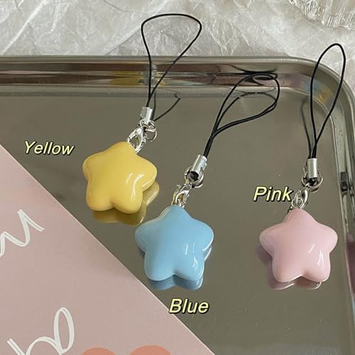 Gllehkt Fat Star Phone Chacin Phone Charm Lanyard Strap Bag Hanging Pendant Decorations Ornament Fashion Jewelry Accessory, 7x2.5cm, Yellow — view 7