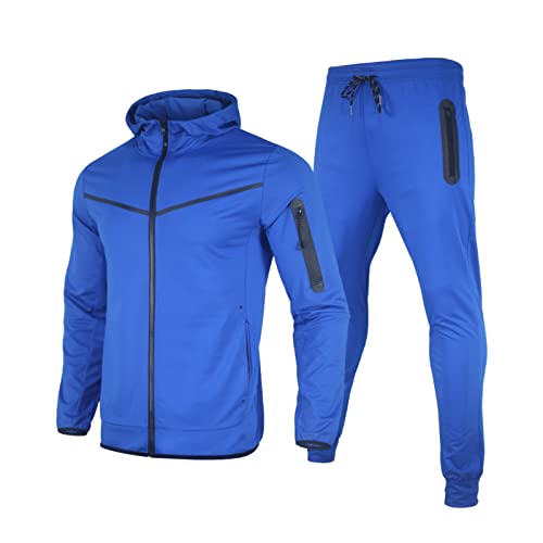 Survêtement formel pour homme coupe slim bleu ensemble premium 2 pièces