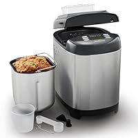 Sunbeam ExpressBake Bread Maker | Bake Under 1 Hour, Fruit & Nut Dispenser, 12 Settings with Gluten-Free Option, 13-Hour Delay Timer, 3 Crust Finishes, Stainless Steel BMM4000SS