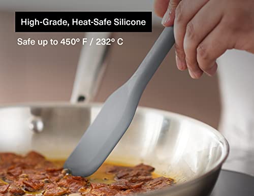 Misen Silicone Spatulas For Nonstick Cookware - Rubber Kitchen Spatula - Large Heat Resistant Cooking Spatula - 11 Inch, Gray #TOP2