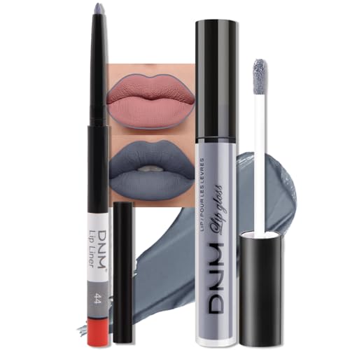 evpct 2Pcs Grey Gray Matte Liquid Lipstick Lip Gloss Stain