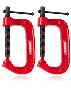 Homdum Heavy Duty G Clamp | C Type Clamping Tool | Pack of 2 Pieces (3 inch) Yellow