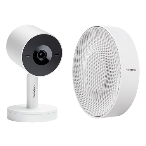 Netatmo Pack Intelligente Caméra Intérieure Advance + Sirène Intérieure Intelligente - Reconnaisse Faciale Optimisée par IA, Audio Bidirectionnel, Angle...