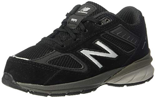 New Balance Kid's 990 V5 Lace-up Sneaker, Black/Silver, 2 Wide Infant