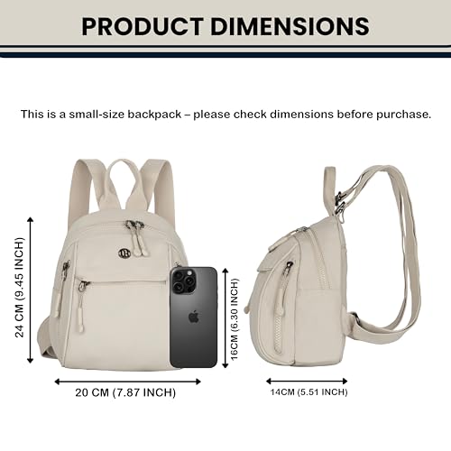 Image of TS WITH TECHSUN Women's Small Mini Backpack Purse | Water-Resistant Compact Bag for Travel, Casual Outings | Fits Only Essentials (L) 20 X (W) 14 X (H) 24 CM