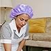 Smilco 2 Pack Shower Caps for Women, Reusable Waterproof Double Layer Bath Cap, Large EVA Elastic Hair Cover for Shower, Fits Long Hair & Braids, for Spa & Home