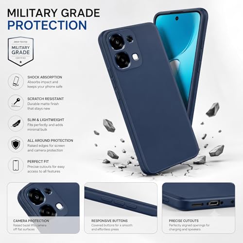 Image of FIRST MART Matte Silicone Back Cover for Oppo F33 - Blue