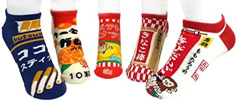 [トロア エプリ] おもしろソックス 駄菓子屋セット（5足入り） レディース アソート 22-25cm