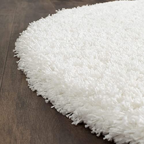 Image of Urban Modern Decor Featuring Soft Shaggy Carpet & Rug for Your Bedroom and Livingroom [Size-8x10 feet & Color-White].