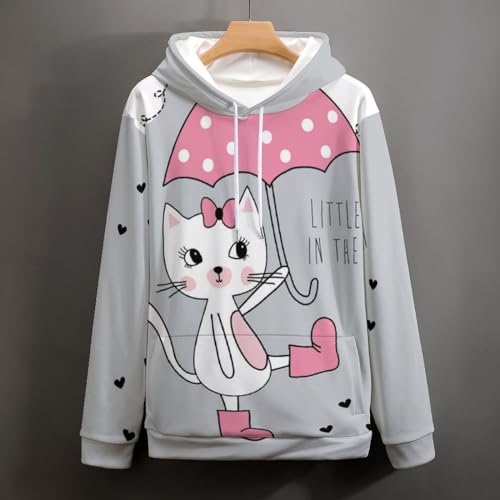 Sweat à capuche chat parapluie UMENG pour vos sorties décontractées