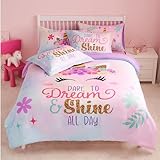 Joiedomi Kid Full Comforter Set 7 Piece Unicorn Bedding Set for Boys Girls Super Soft Microfiber Bed in a Bag with Comforter Sheets Pillowcase & Sham