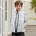 Pensura Girls Boys Zippered Vest Warm Outwear Fashion Sleeveless Full Zipper Jacket White Gray Camouflage Vest for Fall & Winter Kids Stand Up Collar Jacket Trendy Clothing