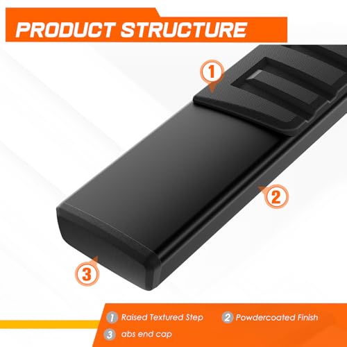 Estribos laterales de aluminio negro 6" para Silverado miniatura 3