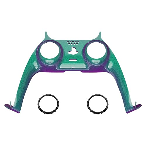 PS5 Controller Facetrim Ersatz dekorative Blende Blende Schale für PlayStation 5 DualSense Controller, Custom Plates Cover mit Akzentringen (Chamäleon Green)