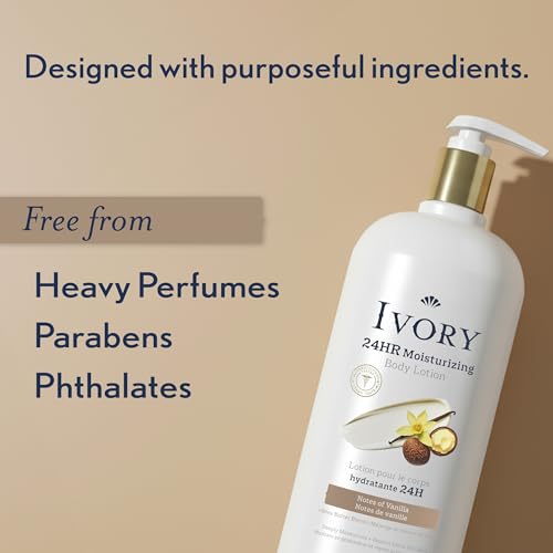 Image of Ivory Hand & Body Lotion, 24hr Moisturizing, Repairs Extra Dry Skin, All Day Hydration, Lightweight Formula, Absorbs Instantly, Perfect for Daily Use, Shea Butter Blend, Vanilla Scent, 18 fl oz