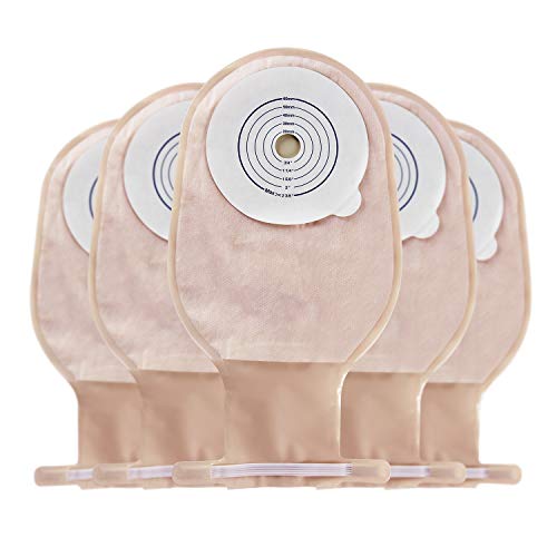 OSTUPMED Colostomy Bags, 20Pcs Ostomy Bags for Colostomy Ileostomy Stoma Care, Nonwoven Fabric One-Piece System Twist-tie Drainable Pouches, Cut to Fit (3/4