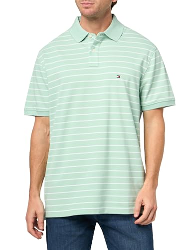 Image of Tommy Hilfiger Men's Short Sleeve Polo Shirts in Classic Fit with Stretch and Organic Pique Cotton