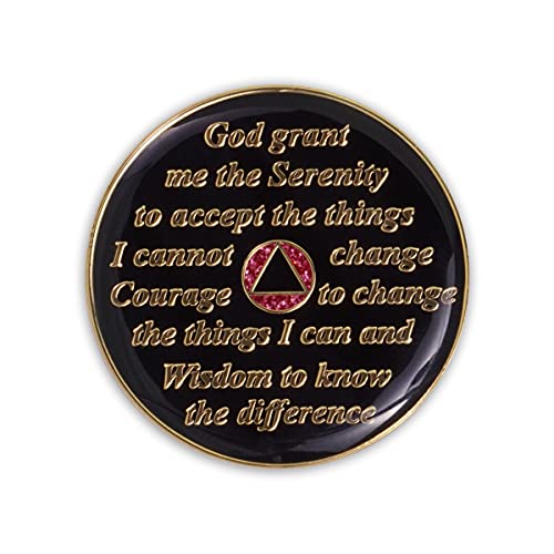 Image of 8 Year Sobriety Coin | Glitter Triplate AA Chip | Recovery Anniversary Token (Pink)