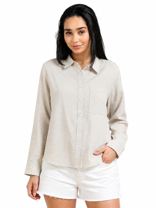 Image of Glam & Chique Women's Relaxed Fit Spread Collar Solid Casual Shirt S-2XL