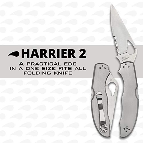 Spyderco Harrier 2 Folding Pocket Knife with 3.3" 8Cr13MoV Steel Blade and Stainless Steel Handle - EDC Knife for Men and Women, Perfect for Hunting, Tactical, Camping, Survival - PlainEdge - BY01P2 - Image 2