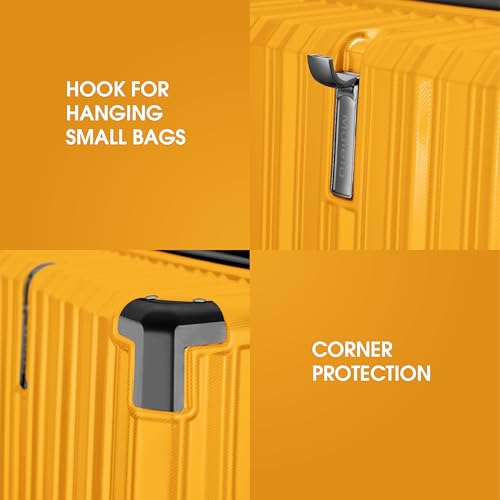 Image of Maleta Nova Check-in Medium | 65 cms, 8 Spinner Wheels | Hardside,Premium Material |TSA Lock, Medium Size Trolley Bags for Luggage| Travel Bag | Suitcase for Travel (Yellow, Check-in Medium)