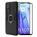 Produktbild FANFO® Hülle für Xiaomi Mi 10T Pro 5G/Mi 10T 5G [Strapazierfähig] Ring Ständer, [Funktioniert Mit Magnetischer Autohalterung] Case Schutzhülle, Schwarz + 2 Pack Panzerglas