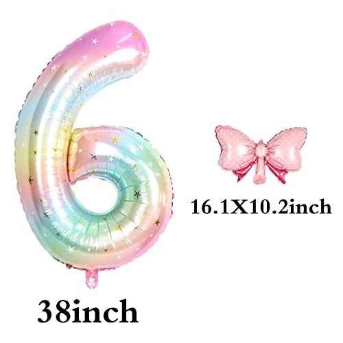 Image of Happy birthday Big Number Balloons Foil Birthday Balloon Number Balloons Happy Birthday Party Decorations Kids and Wedding Party Supplies (Pink 6)