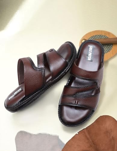 Image of Solepatch Men's Synthetic Leather Lightweight Comfortable Indoor Outdoor Daily Use Casual Slipper