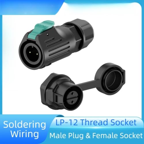 Conector industrial LP12 IP68 impermeable con enchufe hembra de 6 pines 3